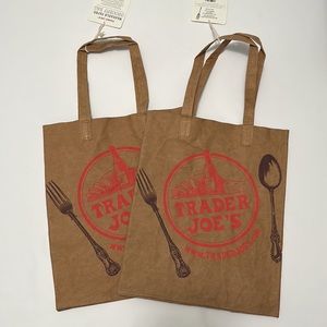 NWT Set of 2 - Trader Joe’s washable paper grocery bags